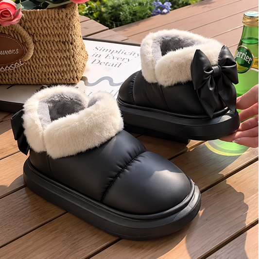 Bow Warm Ankle Boots