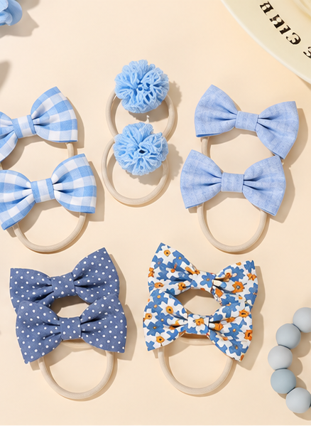 Rainbow Bows Hair Clip Set