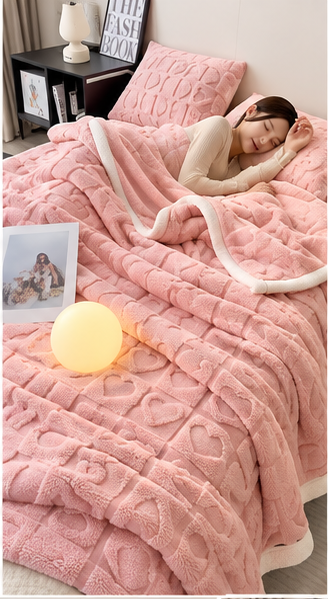 Warm Heart Plush Blanket