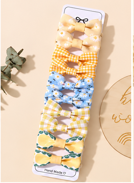 Rainbow Bows Hair Clip Set
