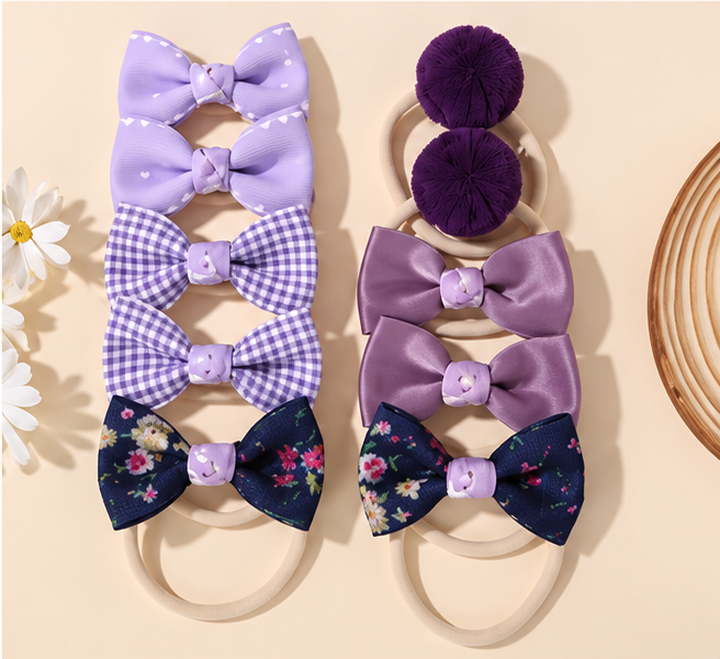 Rainbow Bows Hair Clip Set