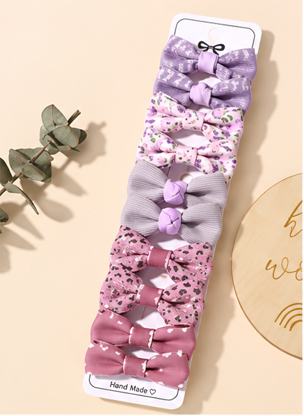 Rainbow Bows Hair Clip Set