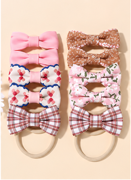 Rainbow Bows Hair Clip Set