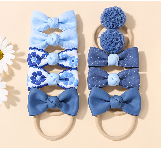 Rainbow Bows Hair Clip Set