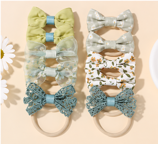 Rainbow Bows Hair Clip Set