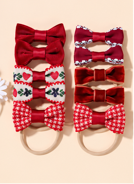 Rainbow Bows Hair Clip Set