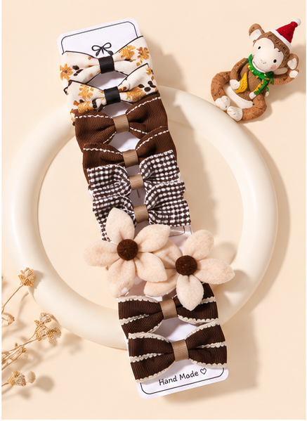 Rainbow Bows Hair Clip Set