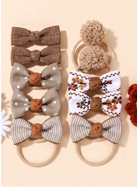 Rainbow Bows Hair Clip Set