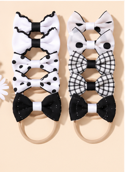 Rainbow Bows Hair Clip Set