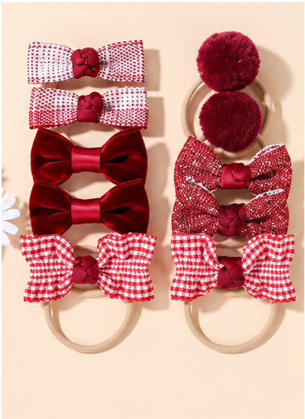 Rainbow Bows Hair Clip Set