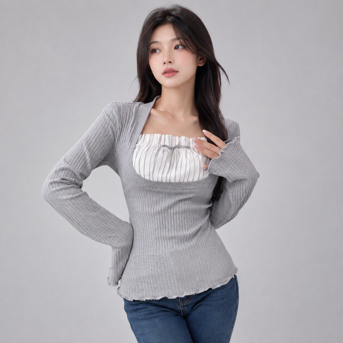 Kawaii Fairy Grunge Ribbed Top