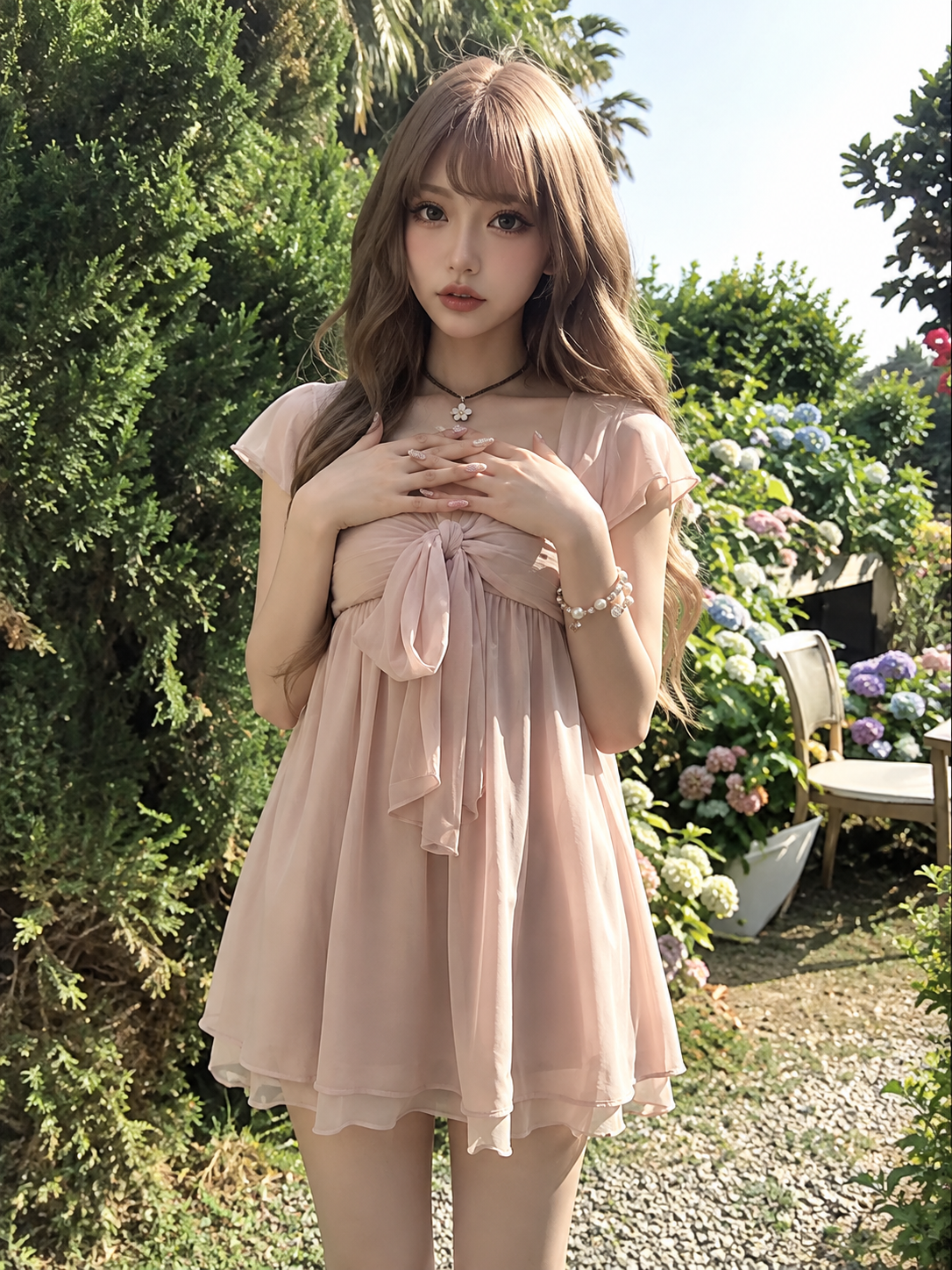 Sweetheart Bow Lolita Puff Sleeve Dress