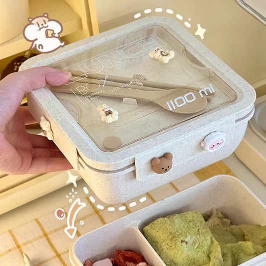 1100ml Wheat Straw Bento Box