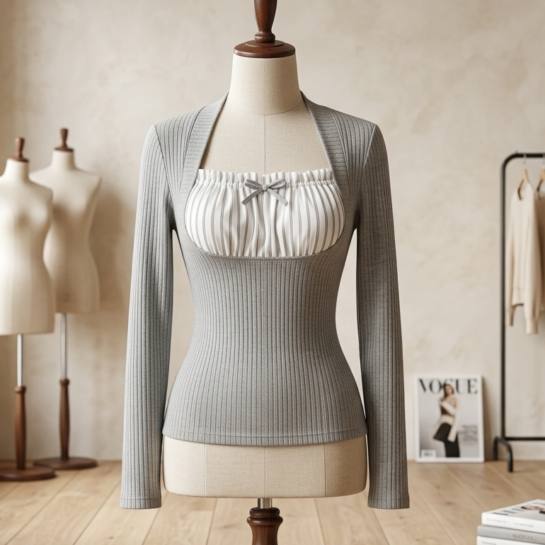 Kawaii Fairy Grunge Ribbed Top