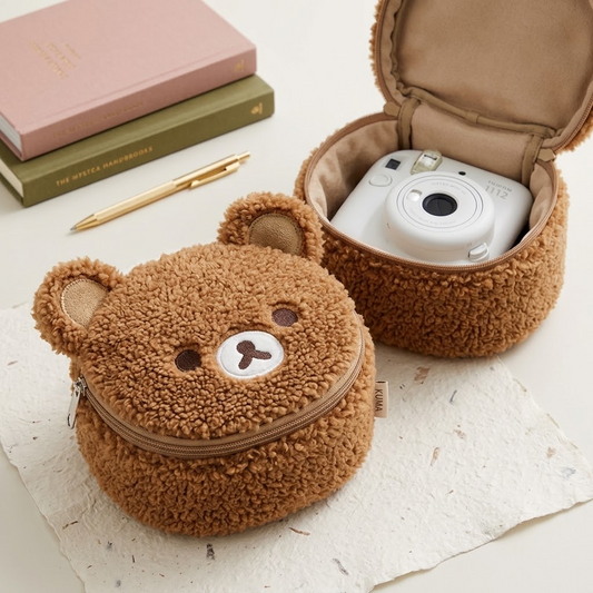 Relaxed Bear Plush Cosmetic Bag