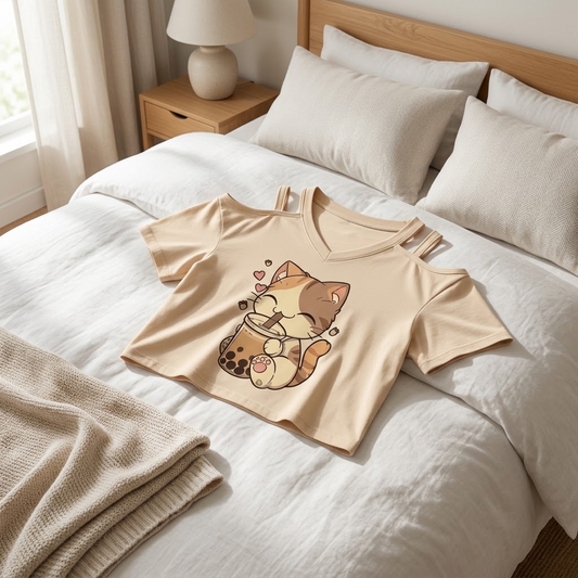 Orange Tabby Cat Crop Top